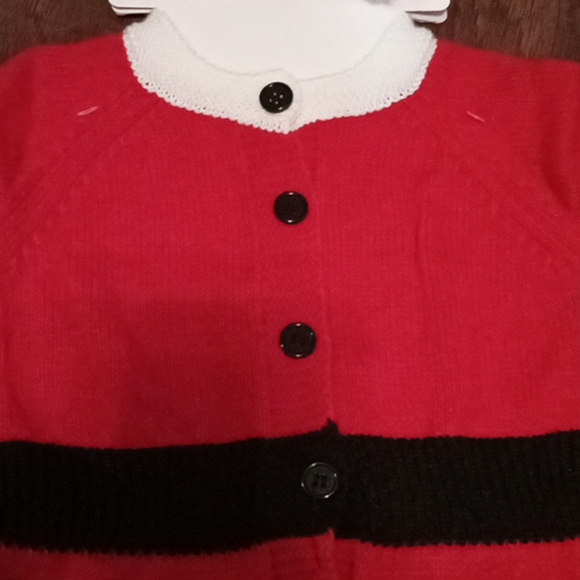 NWT So'Dorable Baby Girl Santa Sweater Dress and Headband with Fuzzy Bow, 6-12mo - Picture 3 of 6
